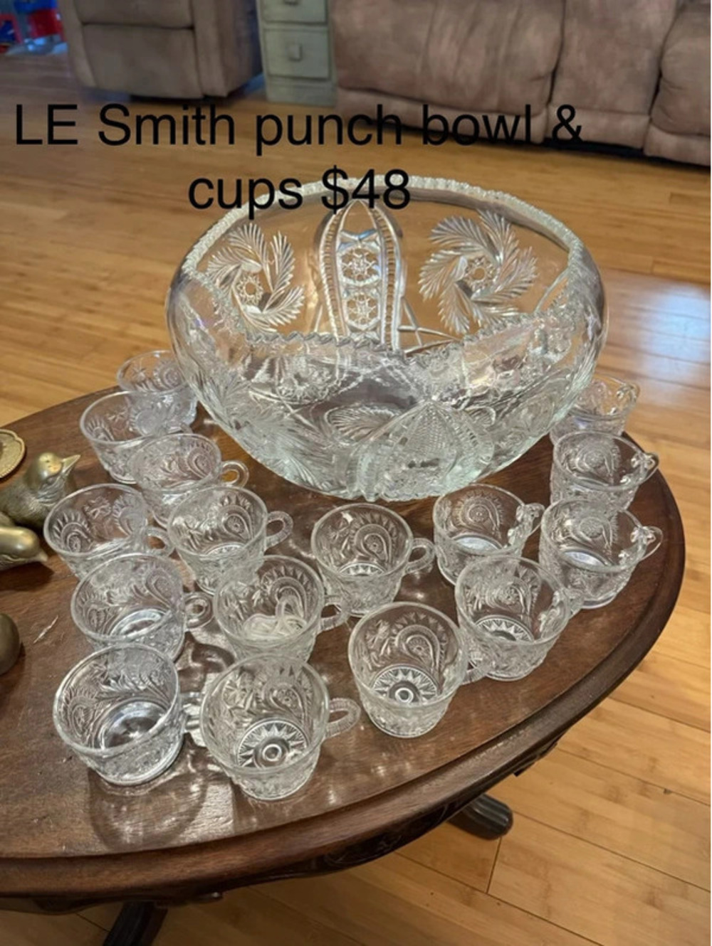 Vintage LE Smith Punch Bowl and cup set